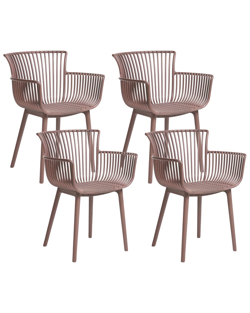 Lot de 4 chaises de jardin PESARO Marron