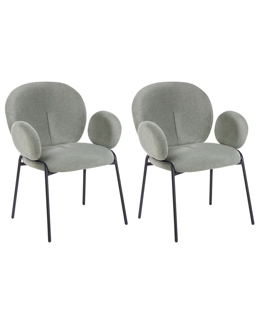 Set di 2 sedie da pranzo ELY Bouclé Verde chiaro_1022216