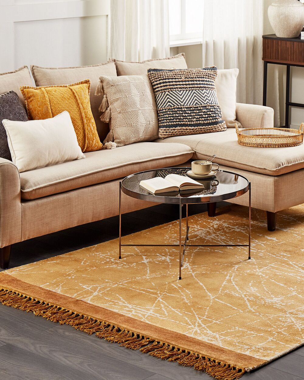 Rug HANLI Orange 160 x 230 cm Viscose