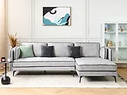 Corner Sofa ALTAN Velvet Light Grey Left Hand_1187741