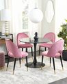 Esszimmerstuhl 2er Set MAGALIA Samtstoff Rosa