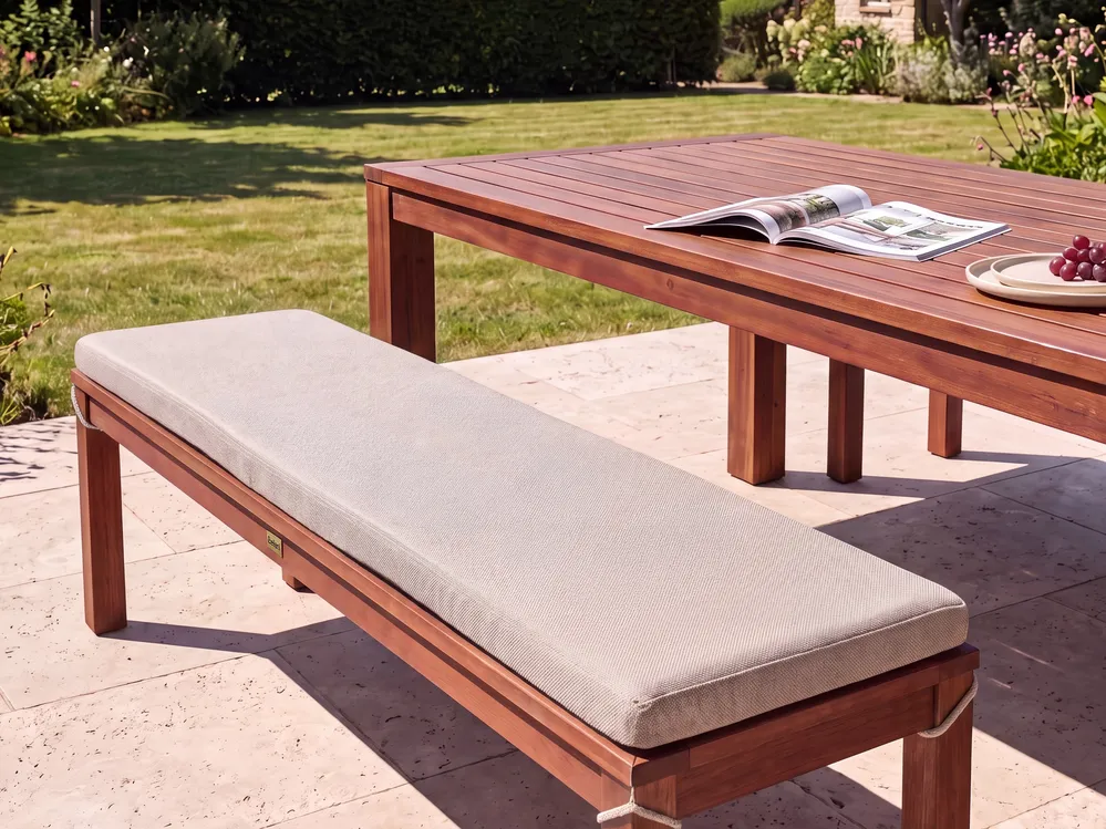 Bench Seat Pad Cushion TUSCANIA 157 x 34 cm Beige