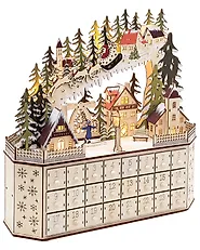 Christmas Decoration LED JOKELA 45 cm Advent Calendar Light Brown_1175914