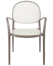 Set of 2 Garden Chairs POVOLETTO Synthetic Material Light Brown_1001790