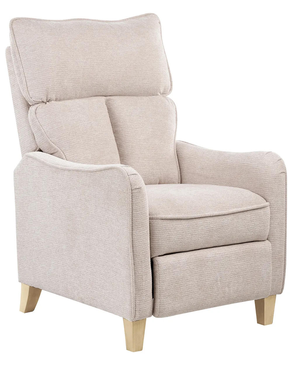 Fauteuil Inclinable Rétro En Tissu Dossier Réglable Avec Repose-Pieds Taupe Sande