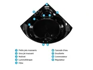 Baignoire d'angle à remous avec LED SENADO 205 x 150 cm Noir_781369
