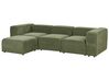 Kombinálható háromszemélyes zöld kordbársony kanapé ottománnal FALSTERBO_916324