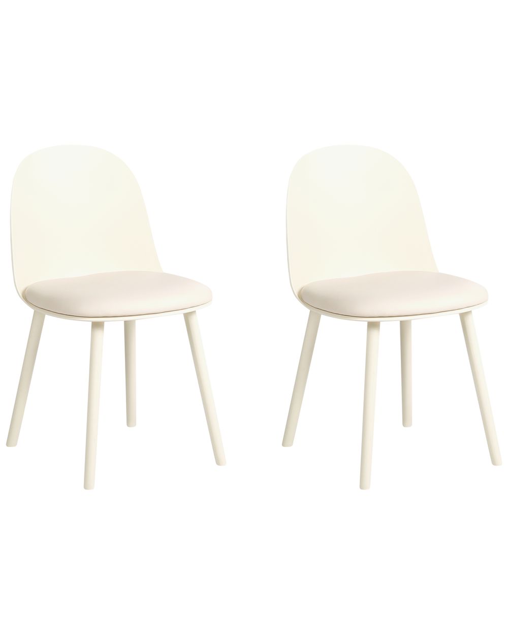 Set di 2 sedie da pranzo ANKENY Pelle sintetica Beige chiaro
