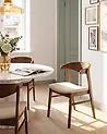 Set of 2 Dining Chairs LILLY Fabric Brown/ Off-White