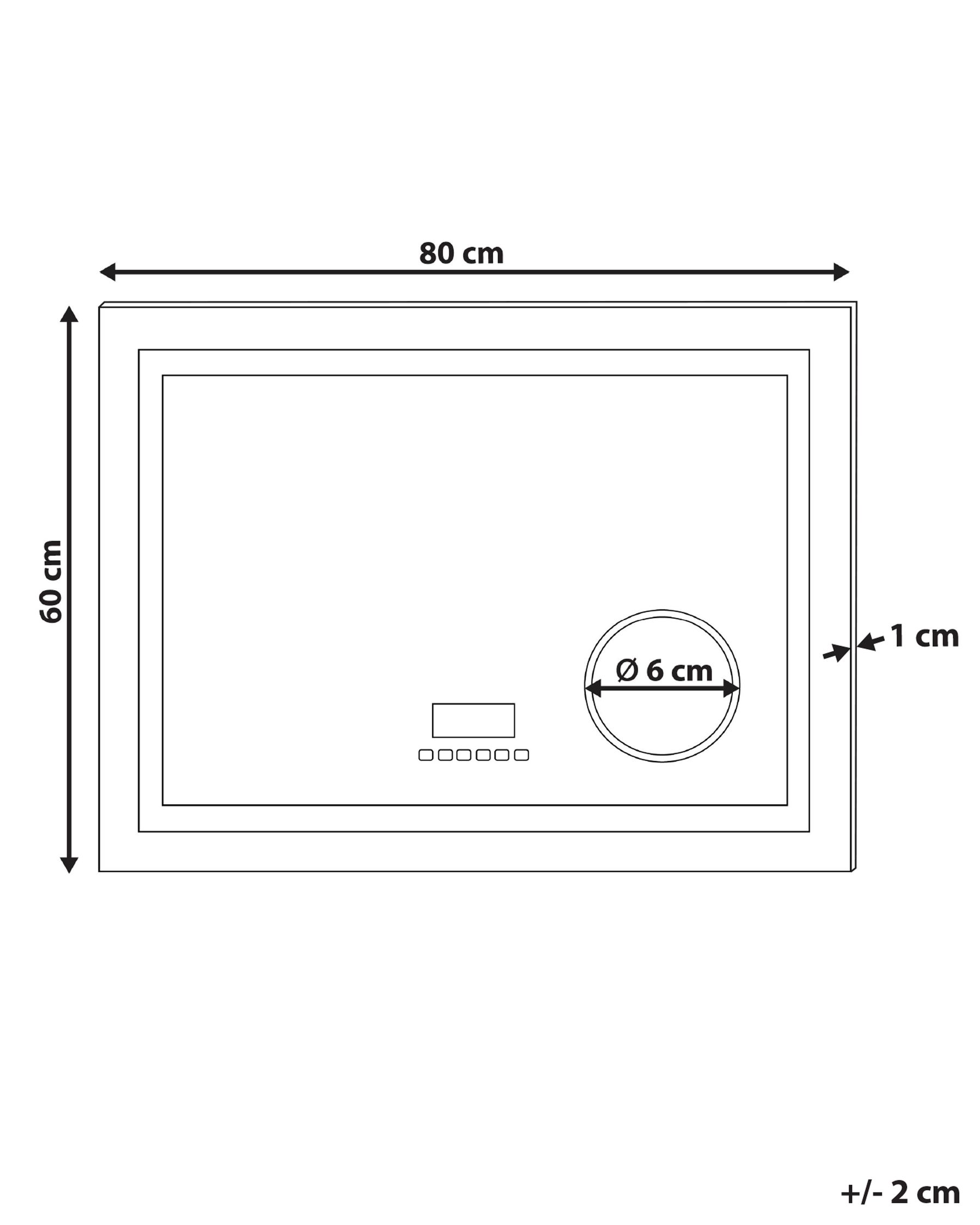 Lustro łazienkowe LED THAIX 80 cm 60 cm Srebrny_932213