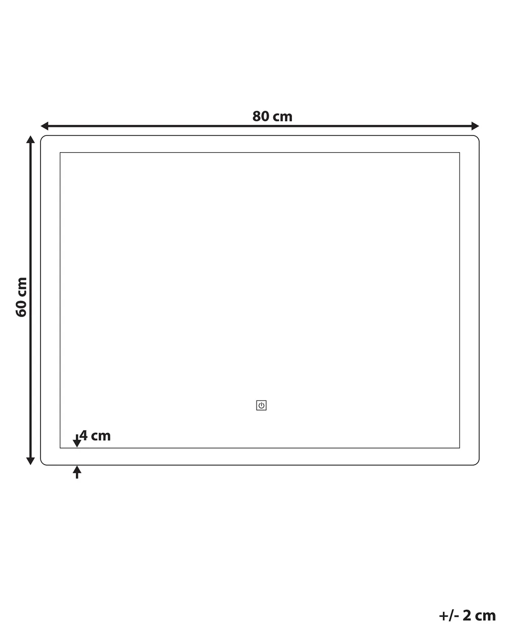 Lustro łazienkowe LED CORROY 80 cm 60 cm Srebrny_780769