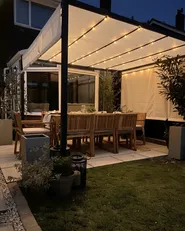 Gazebo LED PARGA 310 cm 310 cm Metallo Beige_1031041