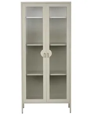 Glass Display Cabinet GLEORA Metal Light Beige_1046478