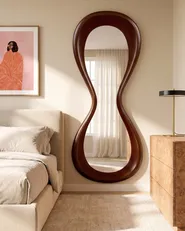 Wall Mirror BOURGES 70 cm 170 cm Brown_1136323