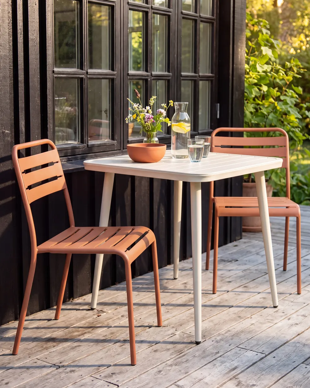 Set di 2 sedie da giardino LEFKADA Metallo Marrone_1123749