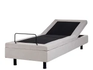 Adjustable Bed without Headboard Fabric DUKE 80 x 200 cm (EU Small Single) Beige_951694