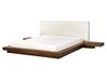 Bed met bouclé hoofdbord bruin 160 x 200 cm ZEN_931284