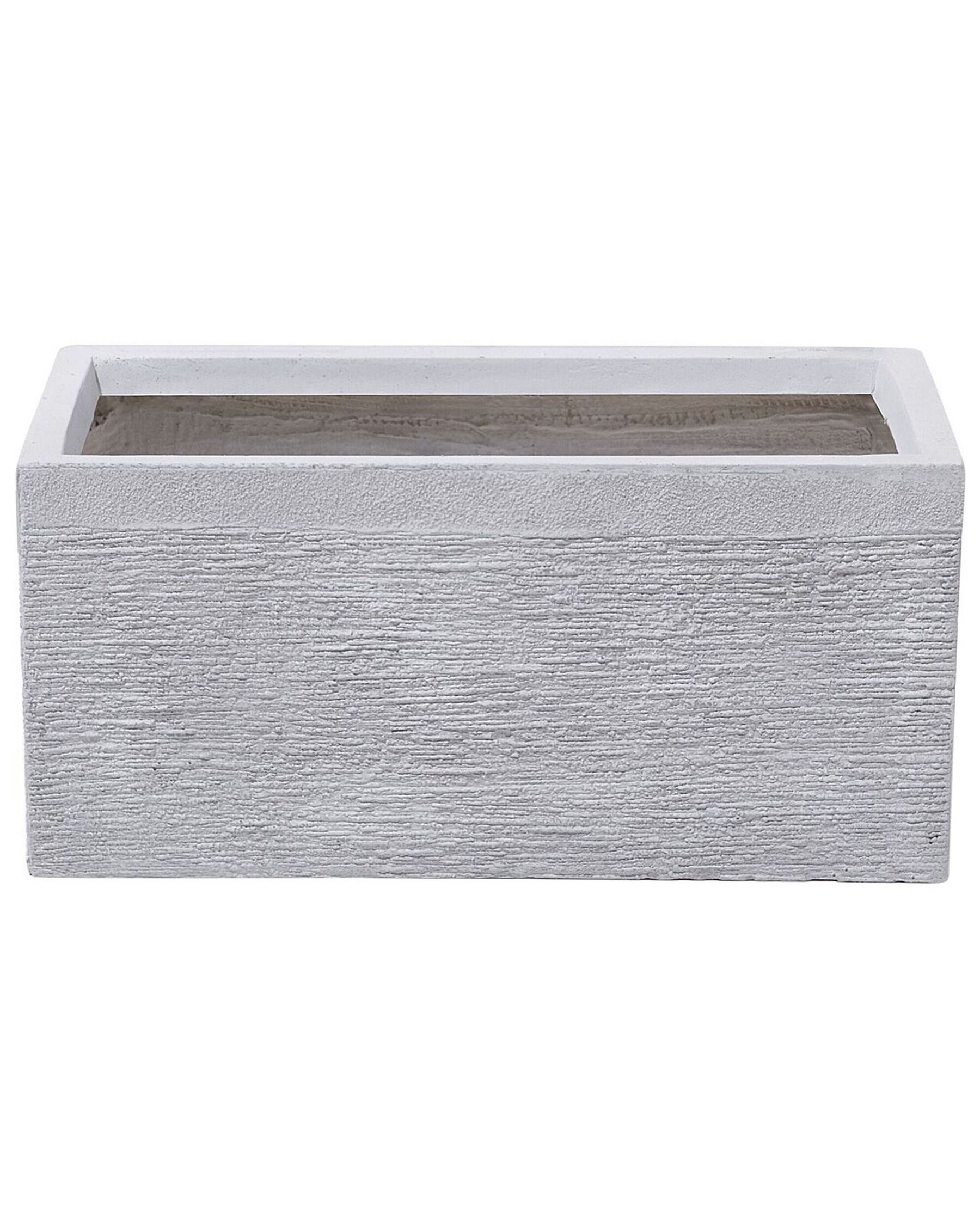 Vaso rettangolare bianco da esterno 50 x 23 x 24 cm MYRA_736621