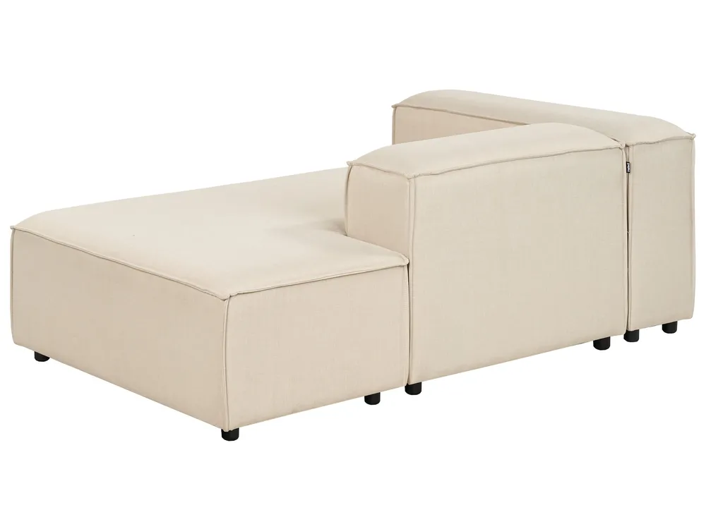 Left-Hand Chaise Longue ARDAL Fabric Beige_947788