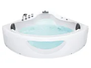 Vasca idromassaggio angolare con LED TOCOA 190 x 138 cm Bianco_36370