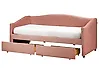 Daybed with Storage VITTEL Fabric Pink 90 x 200 cm (EU Single)