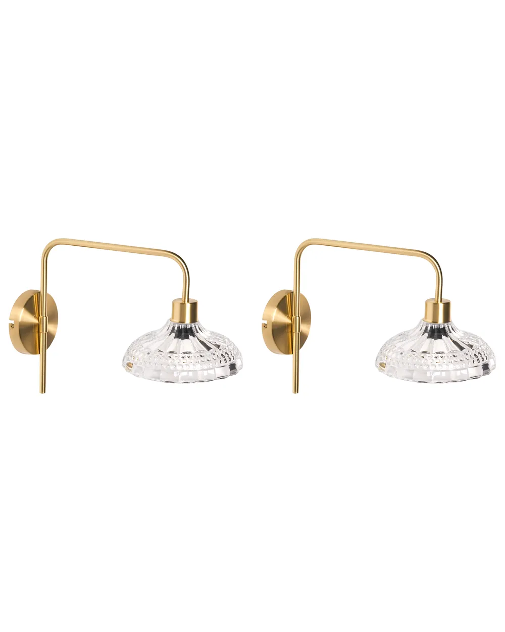 Zestaw 2 lamp ściennych MOLINO Metal Złoty