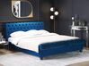 Zamatová vodná posteľ 180 x 200 cm modrá AVALLON_846973