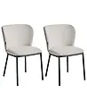 Set of 2 Dining Chairs ARTESIA Fabric Light Beige