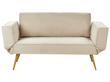 Divano letto tessuto beige SAARELA 