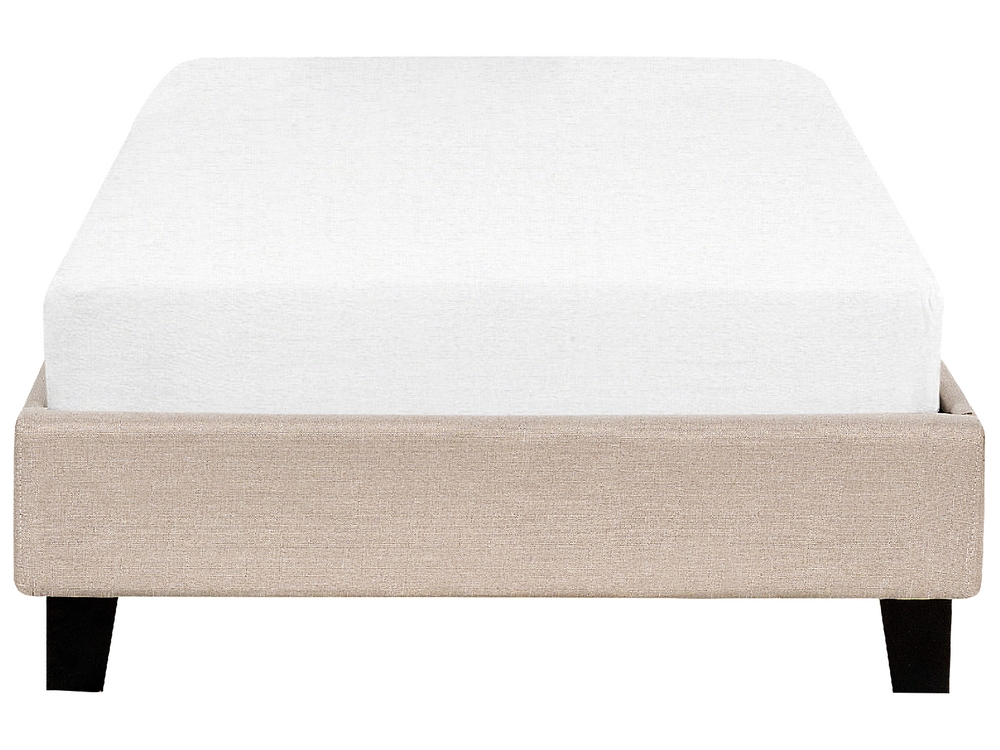 Fabric EU Single Size Bed Beige ROANNE Beliani