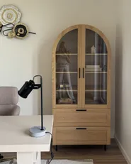 Vitrine mit Glastüren LACHINE 80 cm Hellbraun_1174303