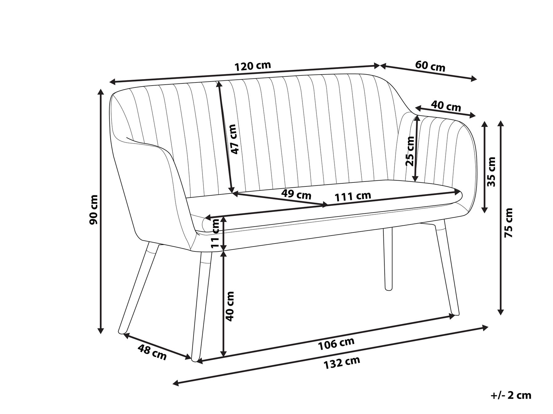 2 Seater Boucle Kitchen Sofa Off-White TABY_939363 2 Seater Boucle Kitchen Sofa Off-White TABY_939363