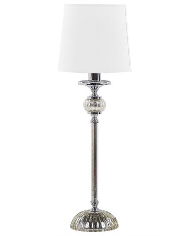 Lampa stołowa metalowa biała KUBENA 