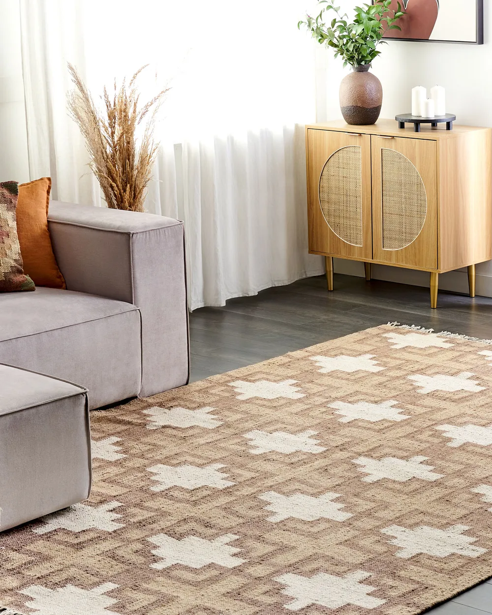 Alfombra de yute beige varios tamaños KONURTAY