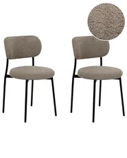 Set di 2 sedie da pranzo CASEY Bouclé Tortora_887282