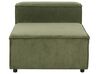 Left Hand 3 Seater Modular Jumbo Cord Corner Sofa Green APRICA_895278