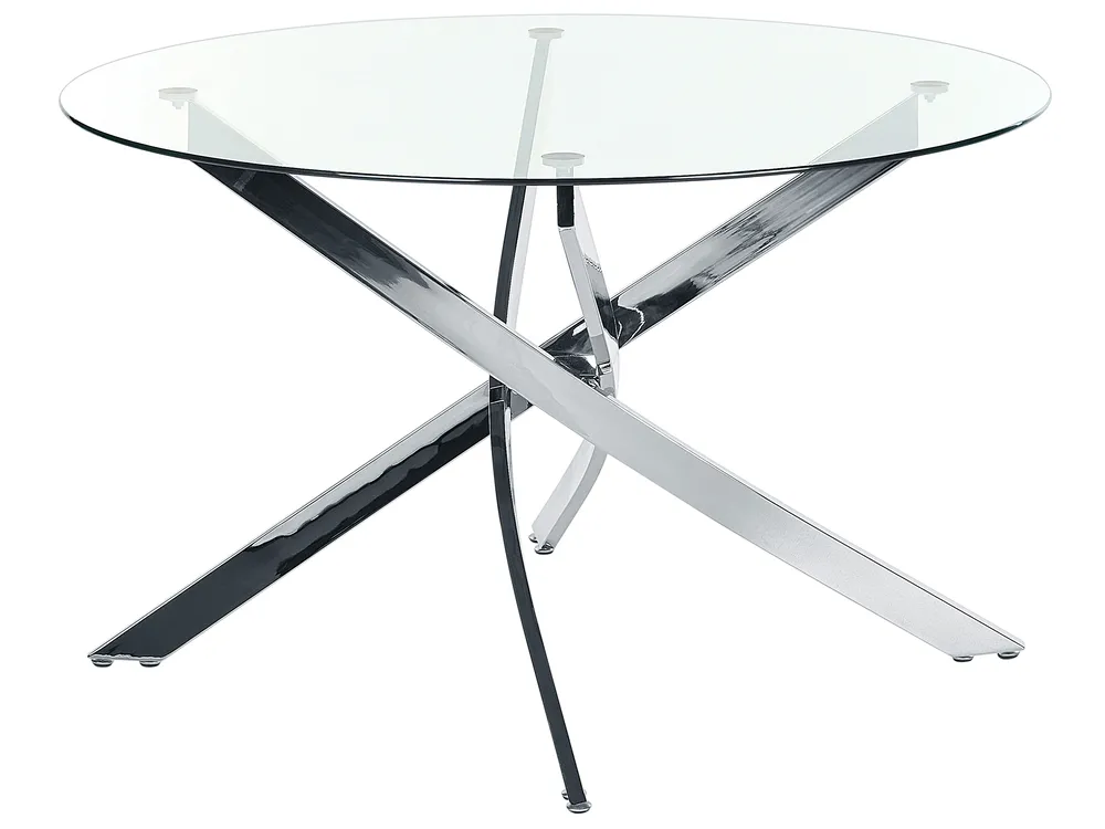 Dining Table MARAMO Silver 120 cm 120 cm Tempered Glass