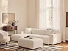 Modular Corner Sofa HEDE with Ottoman Boucle White Right Hand