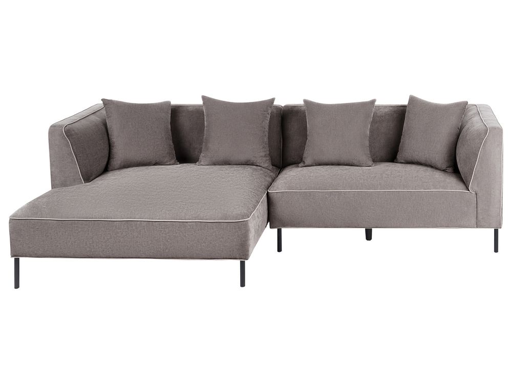 Corner Sofa SATER Chenille Taupe Right Hand