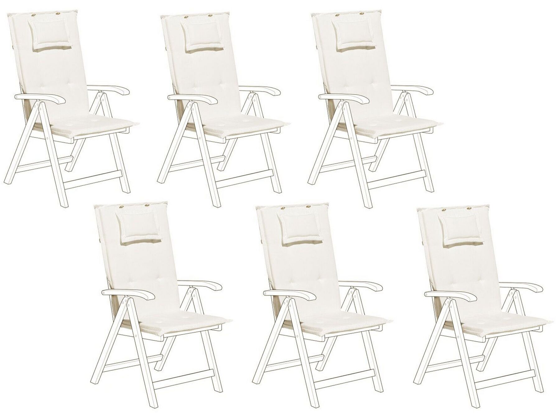 Conjunto de 6 cojines para silla de jardín crema TOSCANA/JAVA_765177