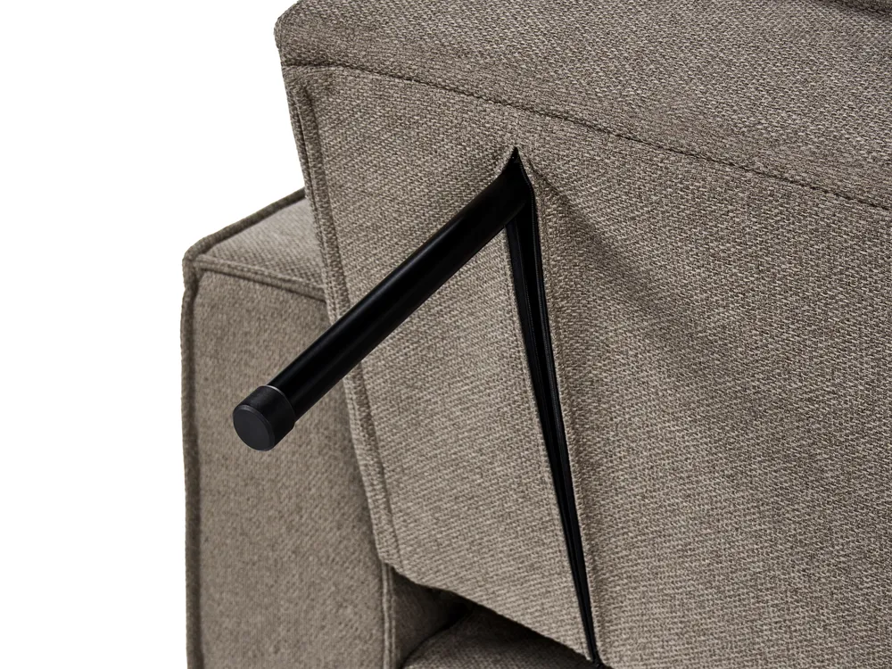 Sofa Bed 3 Seater AROLE Fabric Brown_1056611