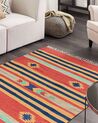 Cotton Kilim Area Rug 140 x 200 cm Multicolour HATIS_869530