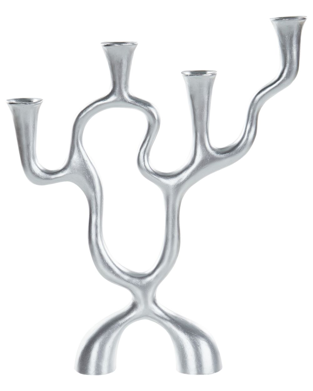 Kerzenständer FAMOES 41 cm Metall Silber