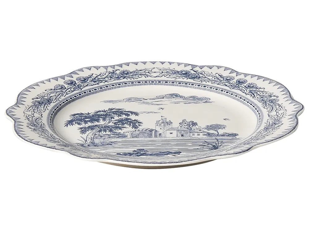 Set med 20 matserviser BAY LEAF Porslin Vit/ Blå_1191734