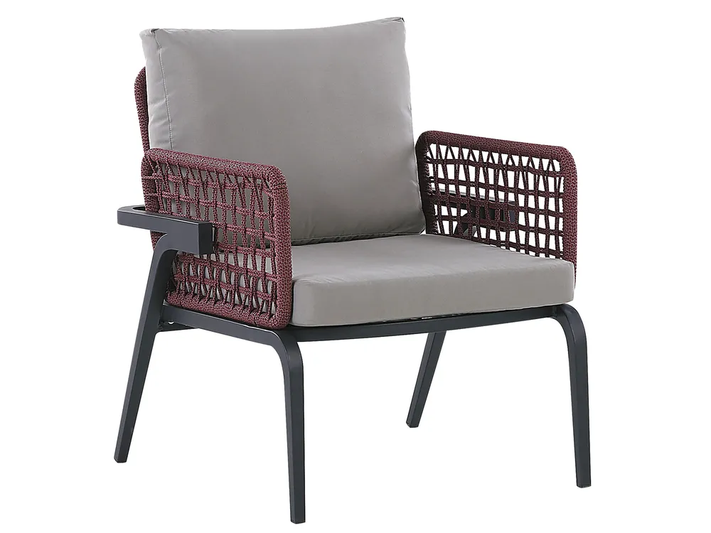 Set da giardino con tavolo 4 posti SCIACCA Metallo Grigio_825650