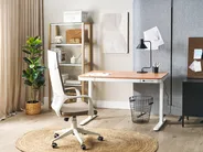 Biurko regulowane elektrycznie KENLY 120 cm 60 cm Z portem USB Brązowy/ biały_840227