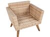 Lounge Set Rattan hellbraun 4-Sitzer Auflagen cremeweiß VITTORIA_930715