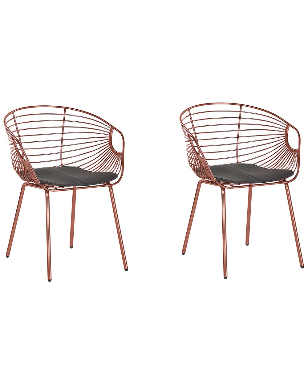 Set of 2 Metal Dining Chairs Copper HOBACK Beliani