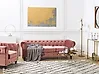 Living Room Set 4 Seater CHESTERFIELD Velvet Pink