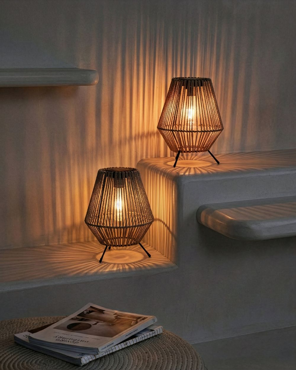 Zestaw 2 lampionów solarnych VUNGU 27 cm Szary